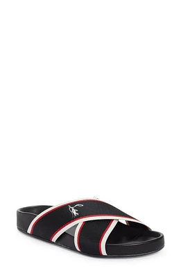 Christian Louboutin Hot Cross Bizz Slide Sandal Black/Multi at Nordstrom,