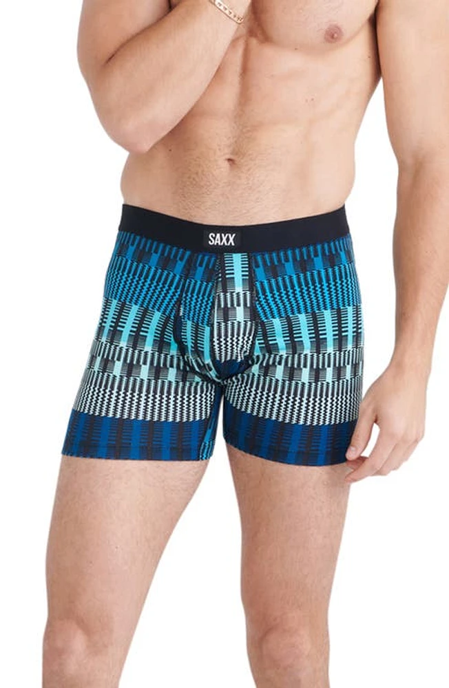 SAXX Relaxed Fit Boxer Briefs in Frequency Stripe- Teal at Nordstrom, Size Medium