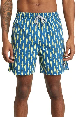 Tom & Teddy Sardines Swim Trunks Navy Yellow at Nordstrom,