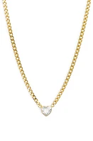 SHYMI Fancy Bezel Pendant Necklace in Gold/White/heart at Nordstrom, Size 16