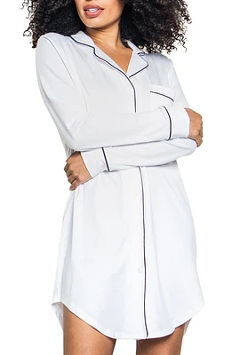 Petite Plume Women's Luxe Pima Cotton Nightshirt White at Nordstrom,