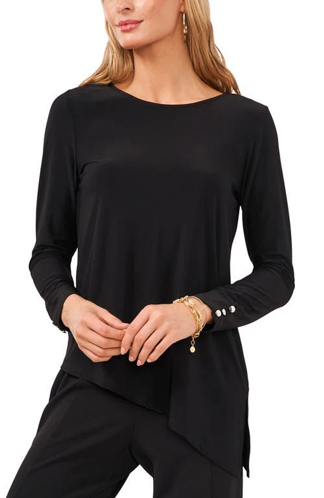 Chaus Button Sleeve Asymmetrical Top at Nordstrom,