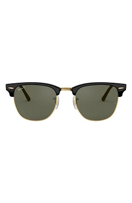 Ray-Ban Clubmaster 55mm Polarized Square Sunglasses in Black at Nordstrom