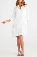 Brave+True Stasia Linen Blend Shirtdress White at Nordstrom,