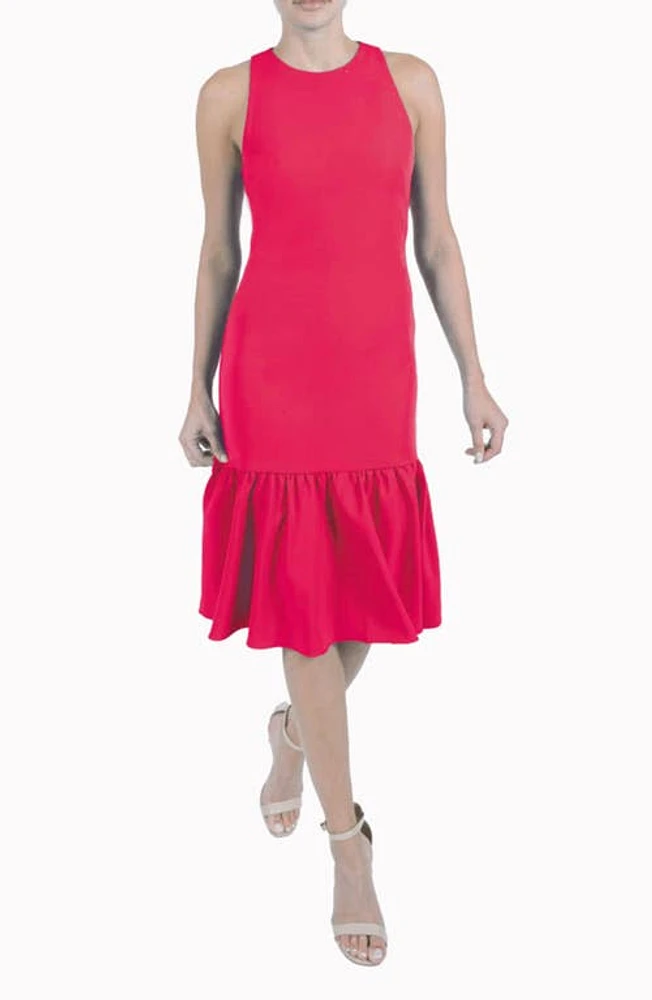 Julia Jordan Sleeveless Flounce Hem Crepe Dress at Nordstrom,