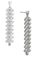 Nadri RSVP Leaf Linear Drop Earrings in Rhodium at Nordstrom