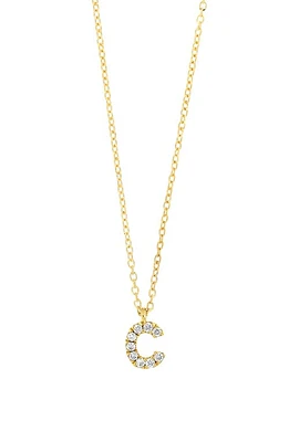 Bony Levy Icon Pavé Diamond Initial Pendant Necklace in 18K Yellow Gold