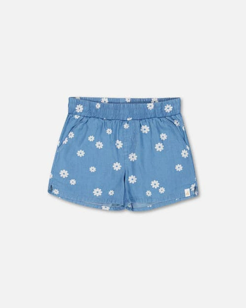 Deux Par Deux Girl's Floral Chambray Short at Nordstrom