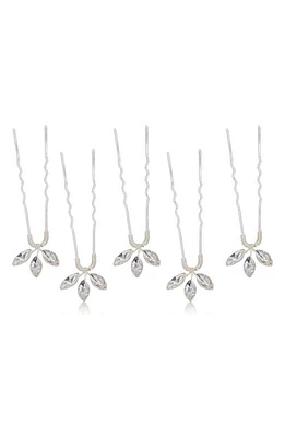 Brides & Hairpins Arden Set of 5 Swarovski Crystal Hair Pins in Silver at Nordstrom