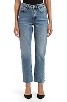 Mavi Jeans New York Raw Hem High Waist Straight Leg Light Indigo Recycled Blue at Nordstrom, 28