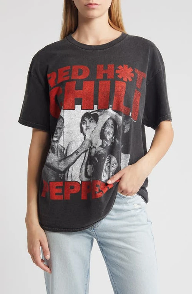 Merch Traffic Red Hot Chili Peppers Oversize Graphic T-Shirt Black at Nordstrom,