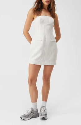 NASTY GAL Pinny Tailored Minidress Ivory Pinstripe at Nordstrom,