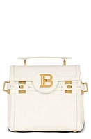 Balmain B-Buzz 23 Monogram Leather Top Handle Bag in Cream at Nordstrom