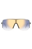 Carrera Eyewear 99mm Oversize Shield Sunglasses in White Black/Blsf Gdsp at Nordstrom