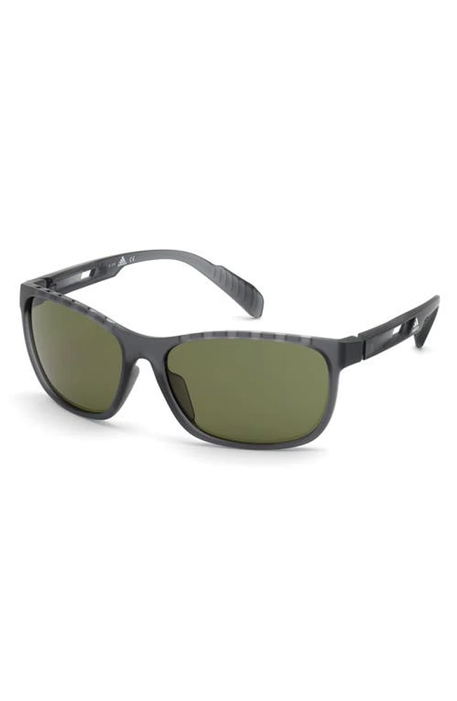 adidas Kolor Up 62mm Square Sunglasses in Grey/Green at Nordstrom