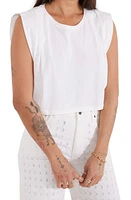 ÉTICA Zelie Pleated Crop Muscle Tee Cloud White at Nordstrom,