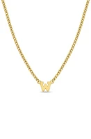 Zoë Chicco Curb Chain Initial Pendant Necklace in Yellow Gold-W at Nordstrom, Size 16