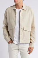 Wax London Mitford Linen & Cotton Shirt Jacket Natural at Nordstrom,