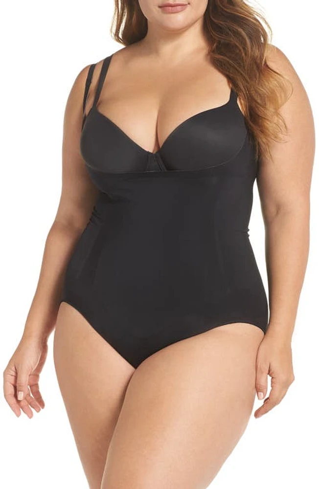 SPANX OnCore Open Bust Panty Bodysuit Very Black at Nordstrom,