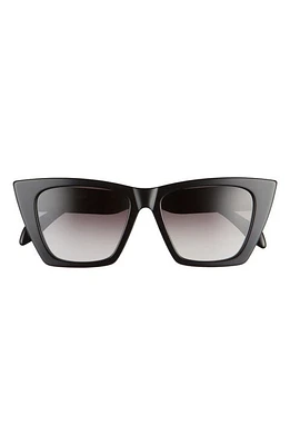 Alexander McQueen 54mm Gradient Cat Eye Sunglasses in Black/Grey Gradient at Nordstrom