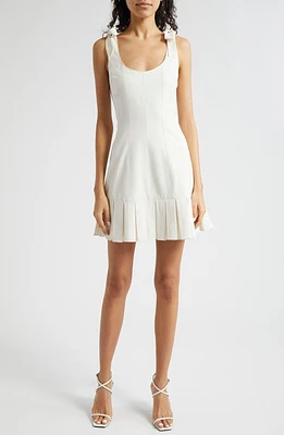 Cinq à Sept Harlyn Pleated Tie Strap Minidress Ivory at Nordstrom,