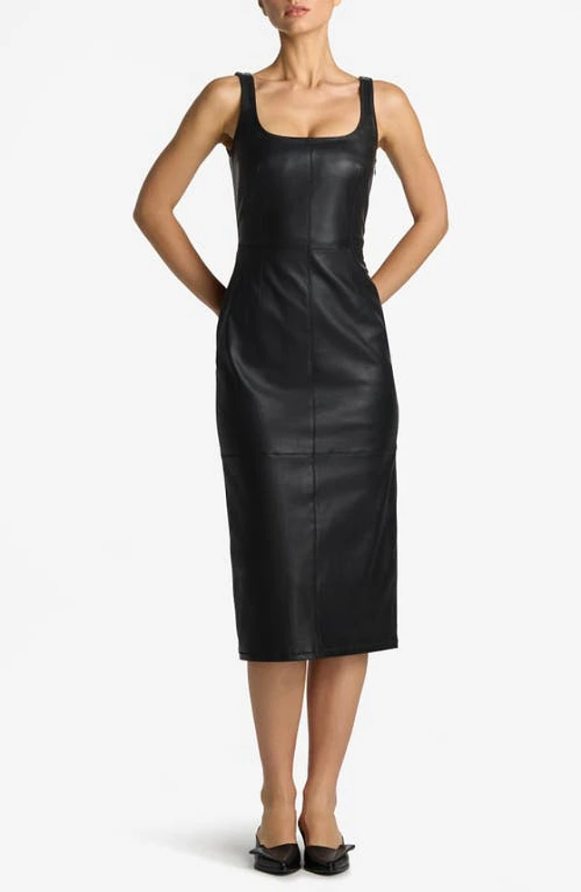 chinese dress ladies Stretch Leather Dress 2 / Black Leather main image 0