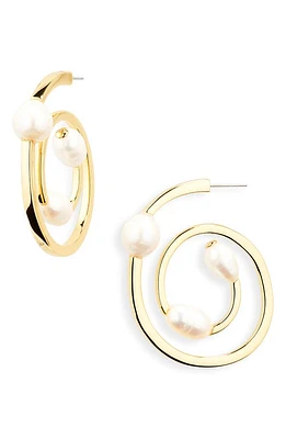 Lele Sadoughi Spin Skater Hoop Earrings in Gold/pearl at Nordstrom