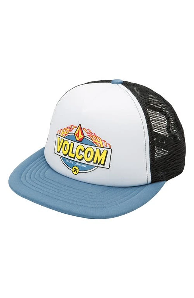 Volcom Kids' Hot Cheese Graphic Trucker Hat in Blue Bird at Nordstrom