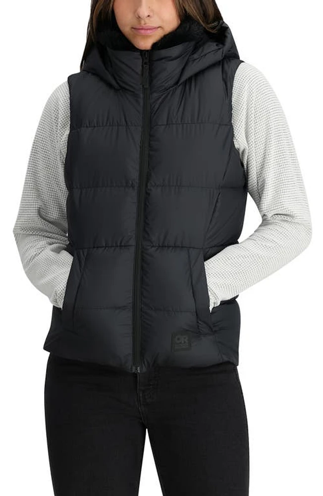 Outdoor Research Coldfront II Hooded 700 Fill Power Down Puffer Vest in Black at Nordstrom, Size X-Small