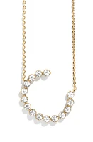 BaubleBar Crystal Initial Pendant Necklace in Gold - C at Nordstrom