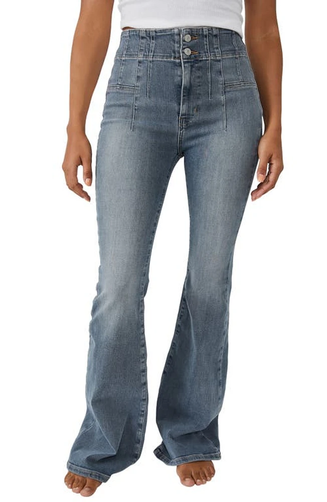 Free People We the Jayde Flare Jeans Steel Blue at Nordstrom,