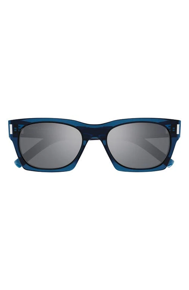 Saint Laurent 54mm Rectangular Sunglasses in Blue at Nordstrom