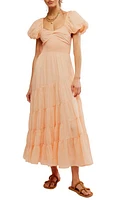 Free People Sundrenched Smocked Puff Sleeve Maxi Dress at Nordstrom,