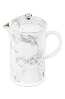 Le Creuset Stoneware French Press in White Marble at Nordstrom, Size 34 Oz