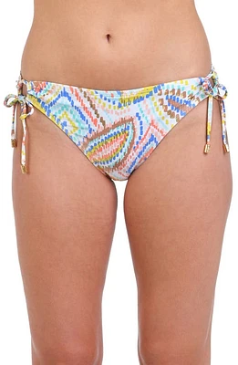 La Blanca Sunbaked Jewels Adjustable Loop Hipster Bikini Bottoms White Multi at Nordstrom,