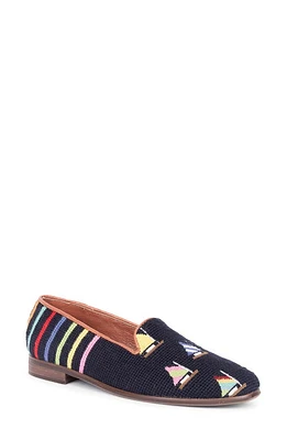 ByPaige BY PAIGE Needlepoint Nautical Flat Fleet On Navy at Nordstrom,