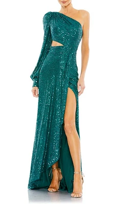 Ieena for Mac Duggal Sequin Cutout One-Shoulder Gown at Nordstrom,