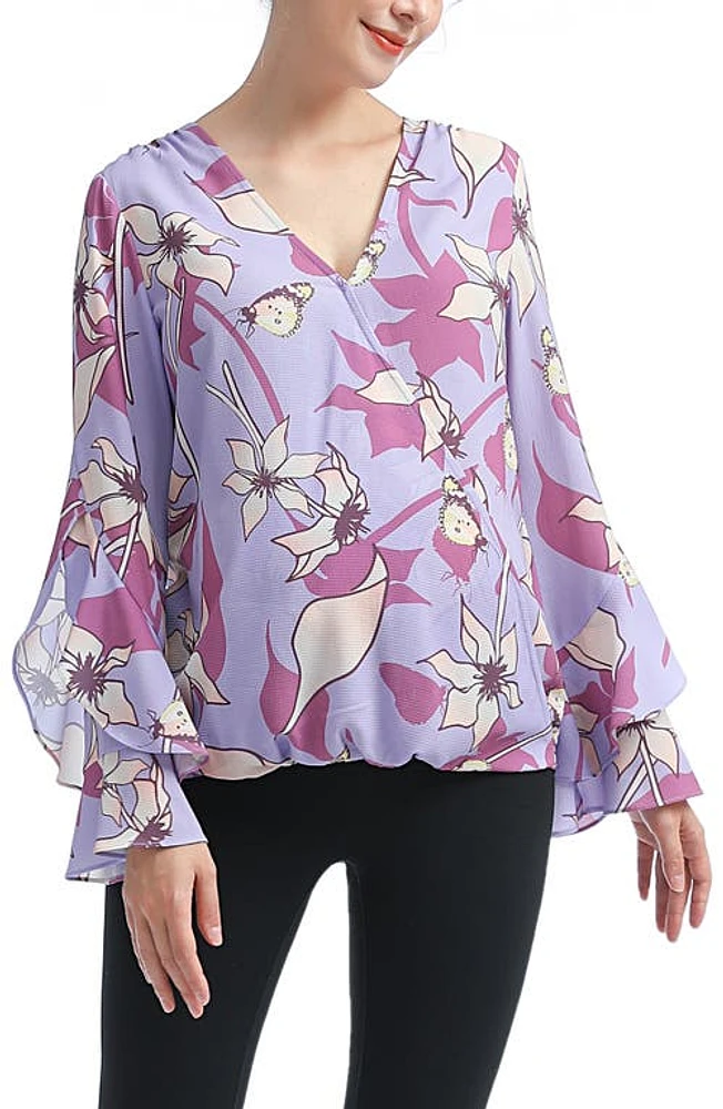 Kimi and Kai Adna Maternity/Nursing Crepe Blouse Multicolored at Nordstrom,