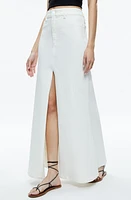 Alice + Olivia Denim Maxi Skirt Off White at Nordstrom,