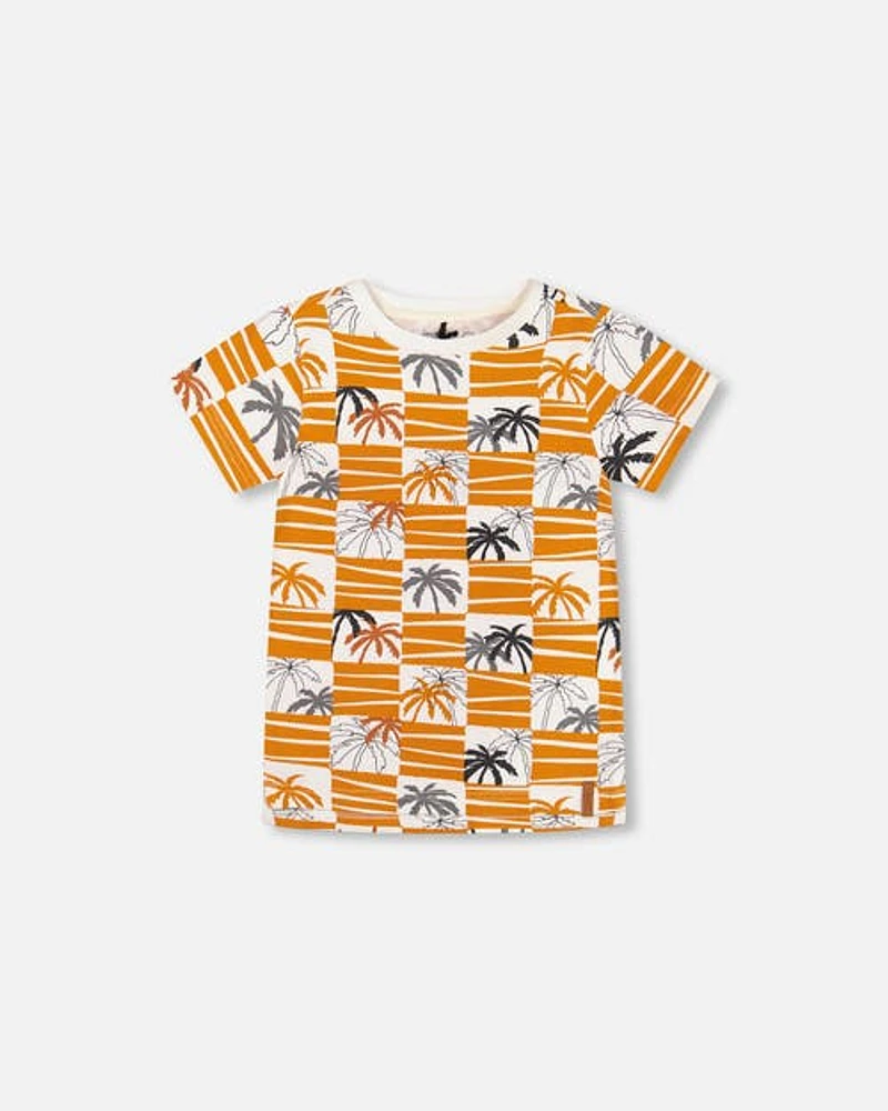 Deux Par Deux Boy's Organic Cotton Printed T-Shirt Yellow Ochre at Nordstrom