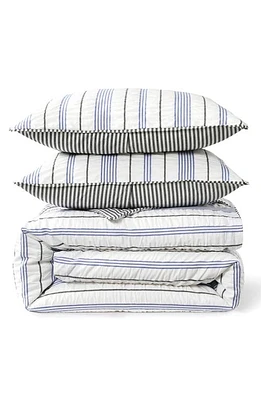 DKNY Seersucker Stripe Comforter & Sham Set in Blue at Nordstrom, Size King