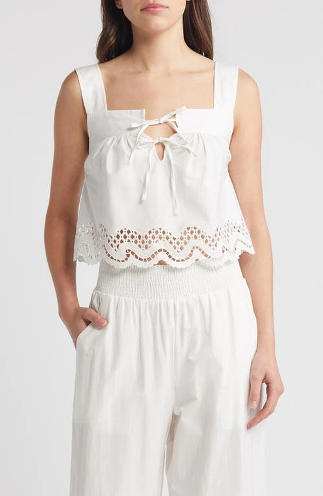 Rails Blythe Sleeveless Crop Top White at Nordstrom,