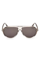 TOM FORD Marcus 60mm Gradient Pilot Sunglasses in Shiny Light Brown /Smoke at Nordstrom