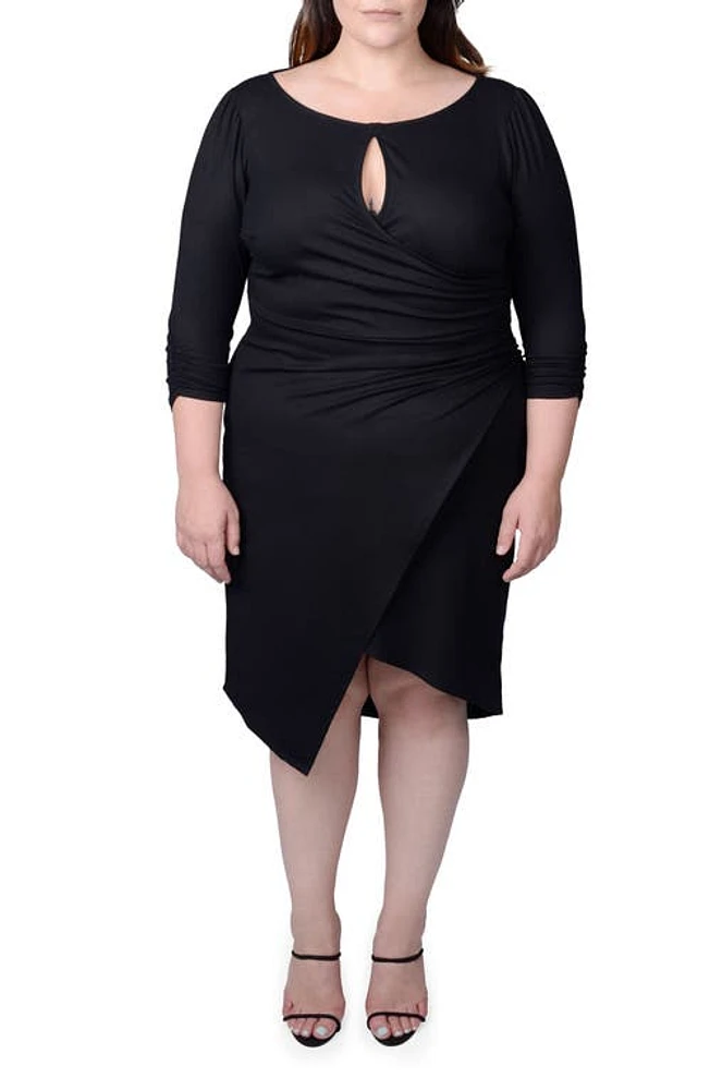 MAYES NYC Lina Keyhole Ruched Faux Wrap Dress at Nordstrom