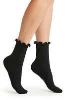 UGG(r) Karsyn Lettuce Edge Crew Socks in Black at Nordstrom