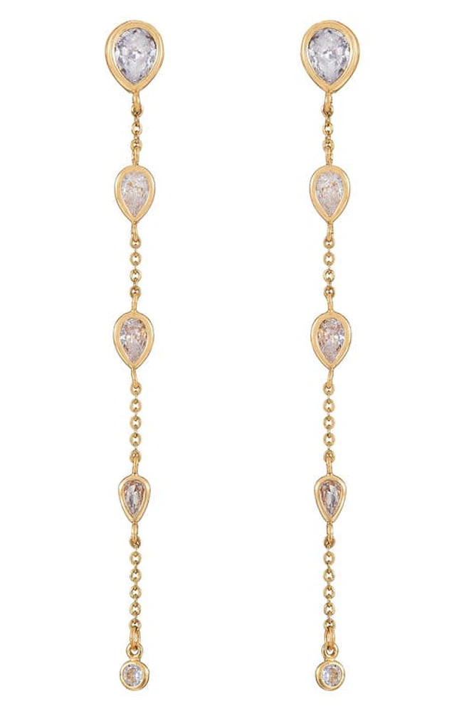 Ettika Bezel Linear Drop Earrings in Gold at Nordstrom