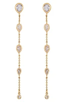 Ettika Bezel Linear Drop Earrings in Gold at Nordstrom