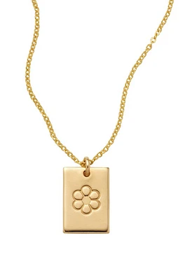 MADE BY MARY Good Vibes Daisy Pendant Necklace in Gold Daisy at Nordstrom, Size 16