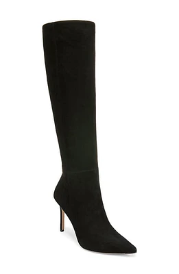 Veronica Beard Lisa Knee High Boot Black Suede at Nordstrom, Wide Calf