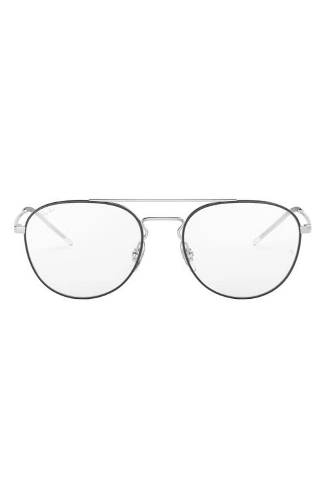 Ray-Ban Unisex 53mm Double Bridge Optical Glasses in Black Silver at Nordstrom